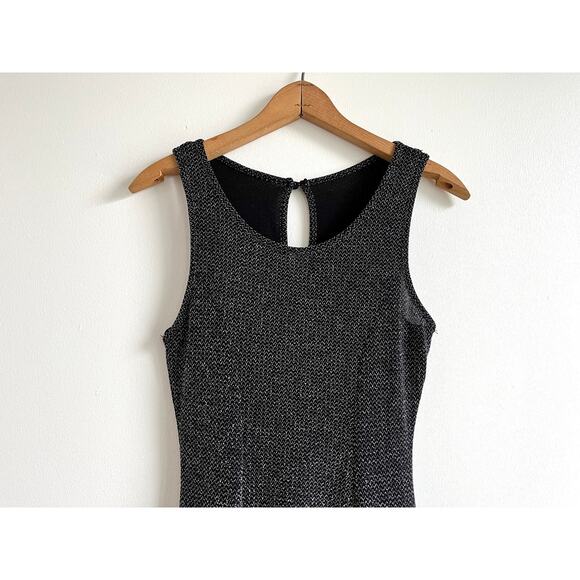 Vintage 90s Silver Lurex Mini Dress | 60s Mod Party Style | Metallic Knit | XS/S - Picture 6 of 10